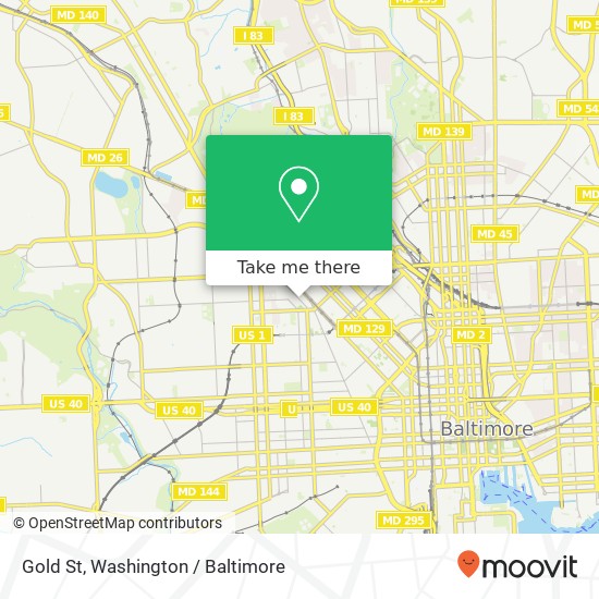Mapa de Gold St, Baltimore, MD 21217