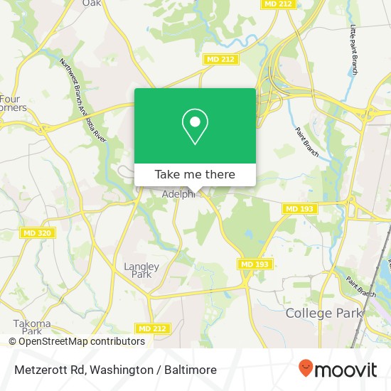 Mapa de Metzerott Rd, Hyattsville, MD 20783
