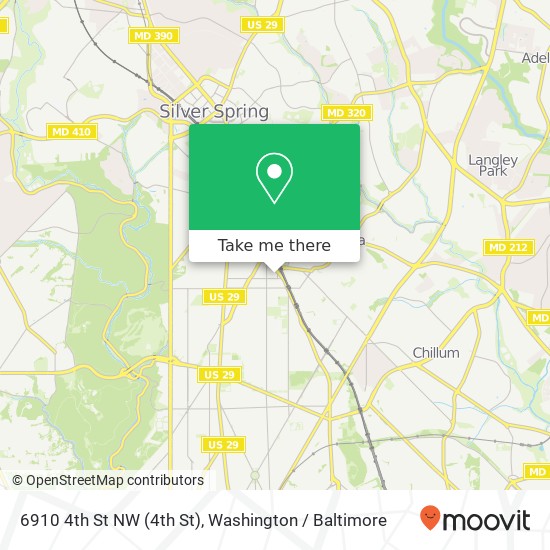 Mapa de 6910 4th St NW (4th St), Washington, DC 20012
