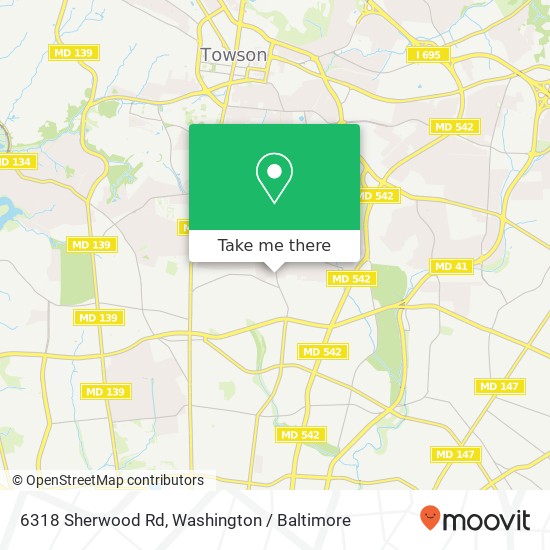 Mapa de 6318 Sherwood Rd, Baltimore, MD 21239