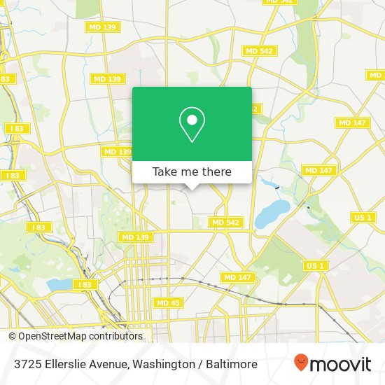 Mapa de 3725 Ellerslie Avenue, 3725 Ellerslie Ave, Baltimore, MD 21218, USA