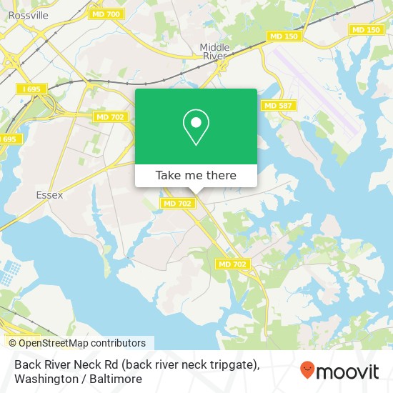 Back River Neck Rd (back river neck tripgate), Essex, MD 21221 map