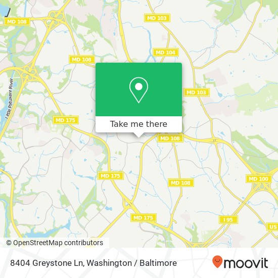 Mapa de 8404 Greystone Ln, Columbia, MD 21045