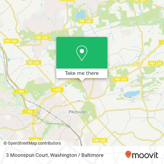 Mapa de 3 Moonspun Court, 3 Moonspun Ct, Pikesville, MD 21208, USA