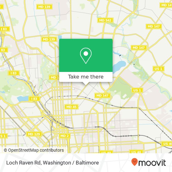 Mapa de Loch Raven Rd, Baltimore, MD 21218