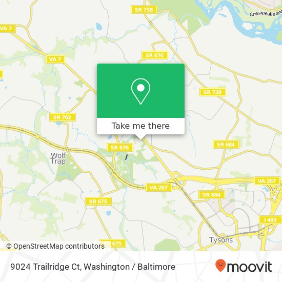 9024 Trailridge Ct, Vienna, VA 22182 map