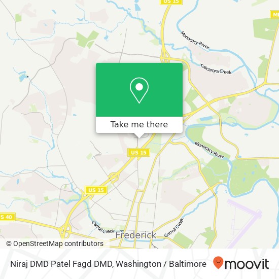 Mapa de Niraj DMD Patel Fagd DMD, 198 Thomas Johnson Dr