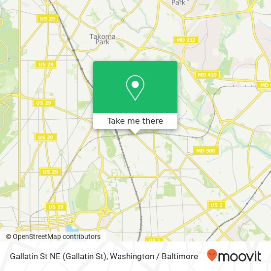 Mapa de Gallatin St NE (Gallatin St), Washington (WASHINGTON), DC 20017