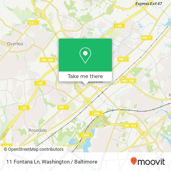 Mapa de 11 Fontana Ln, Rosedale, MD 21237