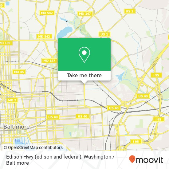 Edison Hwy (edison and federal), Baltimore, MD 21213 map