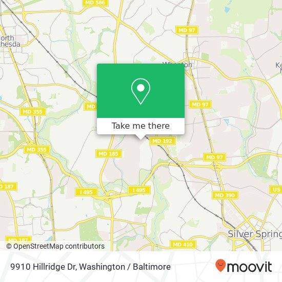 9910 Hillridge Dr, Kensington, MD 20895 map