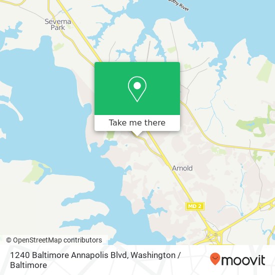 Mapa de 1240 Baltimore Annapolis Blvd, Arnold, MD 21012