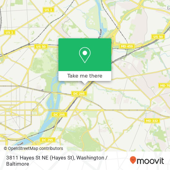 Mapa de 3811 Hayes St NE (Hayes St), Washington, DC 20019
