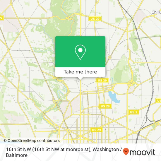 16th St NW (16th St NW at monroe st), Washington (Washington DC), DC 20010 map