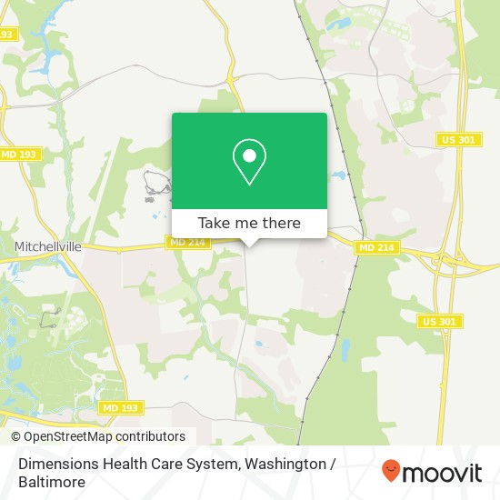 Mapa de Dimensions Health Care System, 68 Church Rd S