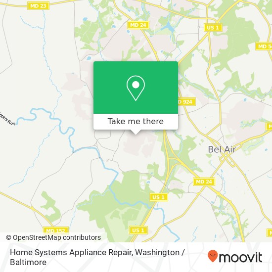 Mapa de Home Systems Appliance Repair, 805 Peppard Dr