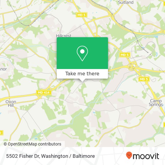 Mapa de 5502 Fisher Dr, Temple Hills, MD 20748