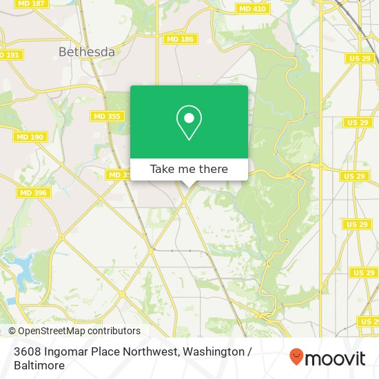 3608 Ingomar Place Northwest, 3608 Ingomar Pl NW, Washington, DC 20015, USA map