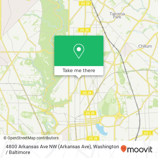 Mapa de 4800 Arkansas Ave NW (Arkansas Ave), Washington, DC 20011