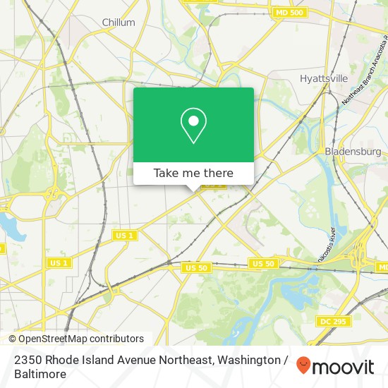 Mapa de 2350 Rhode Island Avenue Northeast, 2350 Rhode Island Ave NE, Washington, DC 20018, USA