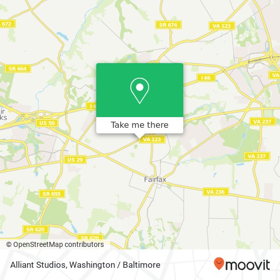 Mapa de Alliant Studios, 10641 Fairfax Blvd