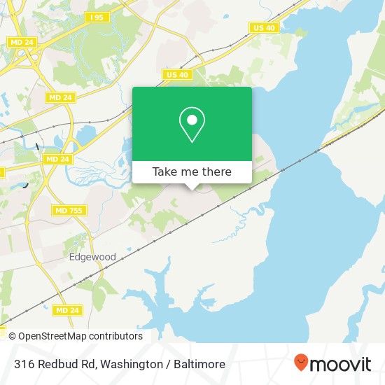 Mapa de 316 Redbud Rd, Edgewood, MD 21040
