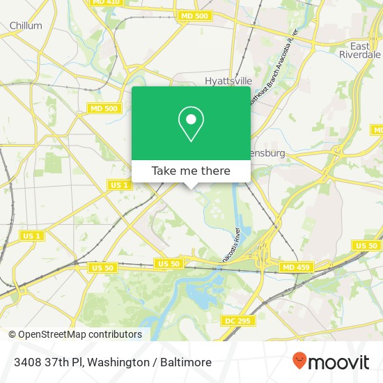 Mapa de 3408 37th Pl, Brentwood, MD 20722