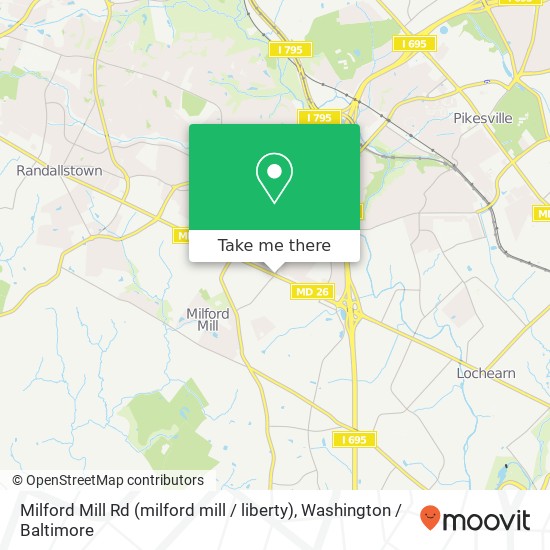 Mapa de Milford Mill Rd (milford mill / liberty), Windsor Mill, MD 21244