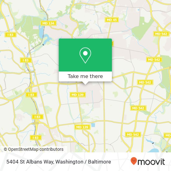 Mapa de 5404 St Albans Way, Baltimore, MD 21212