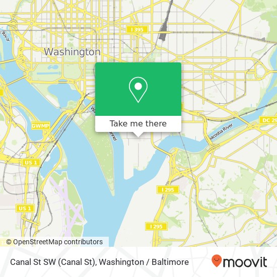 Mapa de Canal St SW (Canal St), Washington, DC 20024