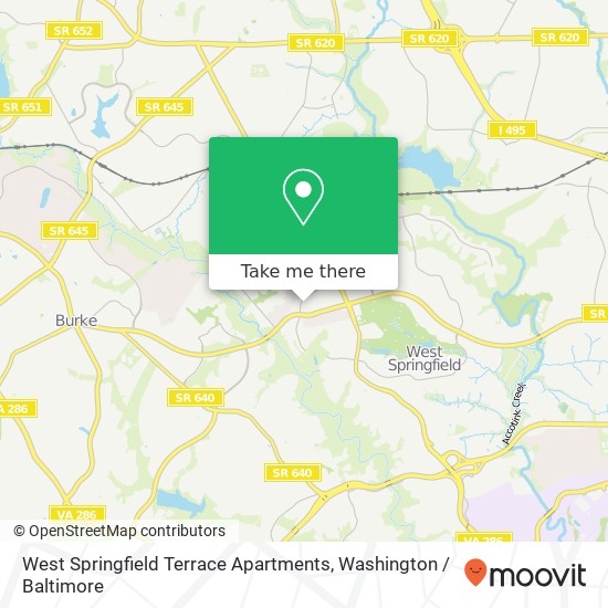 Mapa de West Springfield Terrace Apartments, 8525 Burling Wood Dr