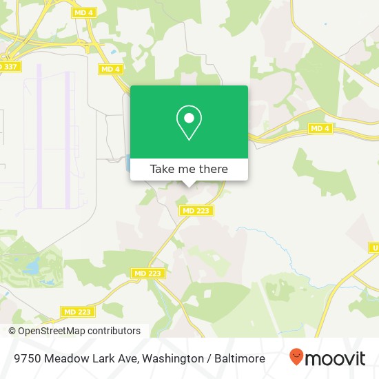 Mapa de 9750 Meadow Lark Ave, Upper Marlboro, MD 20772