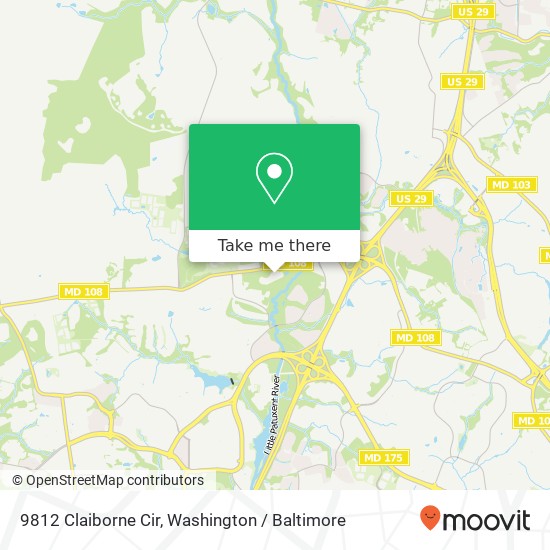 Mapa de 9812 Claiborne Cir, Columbia, MD 21044