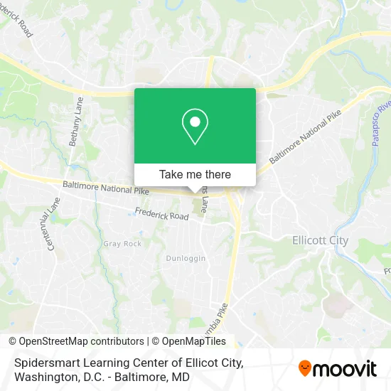 Spidersmart Learning Center of Ellicot City map