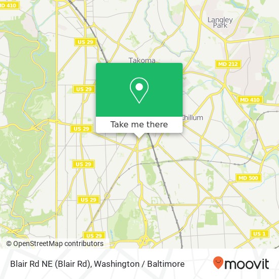 Mapa de Blair Rd NE (Blair Rd), Washington, DC 20011