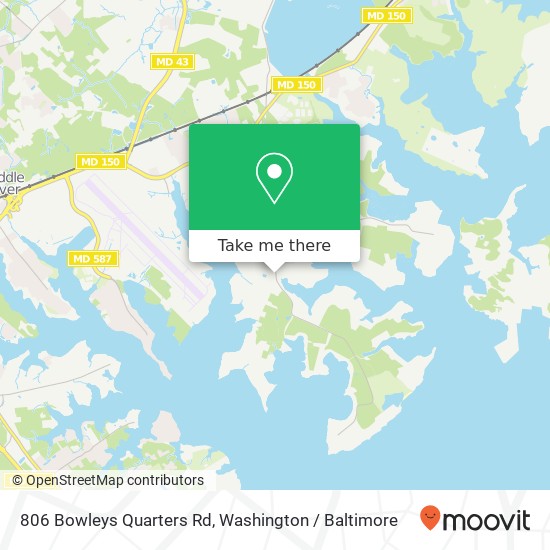 Mapa de 806 Bowleys Quarters Rd, Middle River, MD 21220