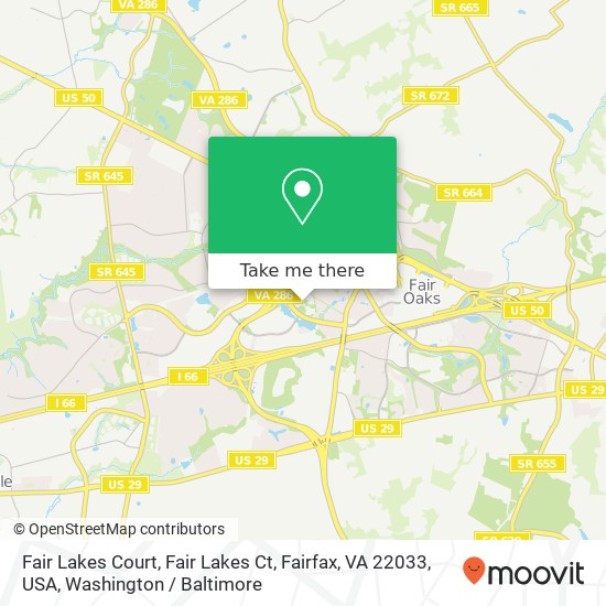 Mapa de Fair Lakes Court, Fair Lakes Ct, Fairfax, VA 22033, USA