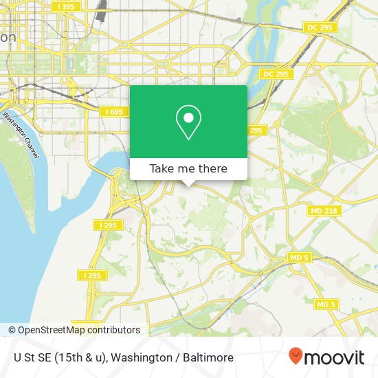 U St SE (15th & u), Washington (DC), DC 20020 map