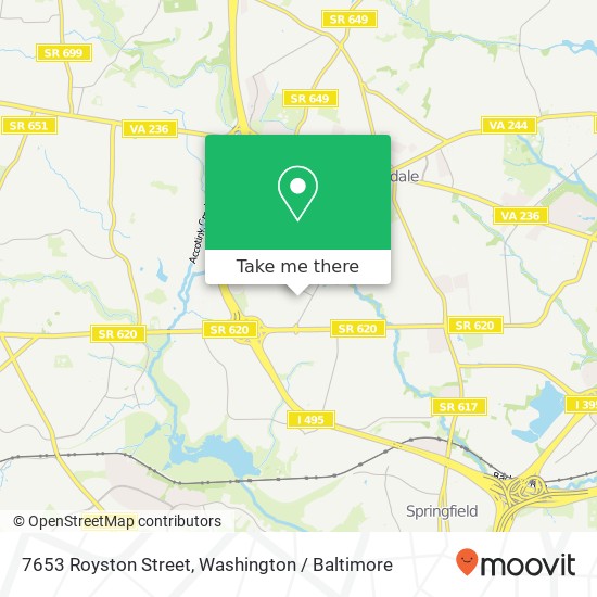 Mapa de 7653 Royston Street, 7653 Royston St, Annandale, VA 22003, USA