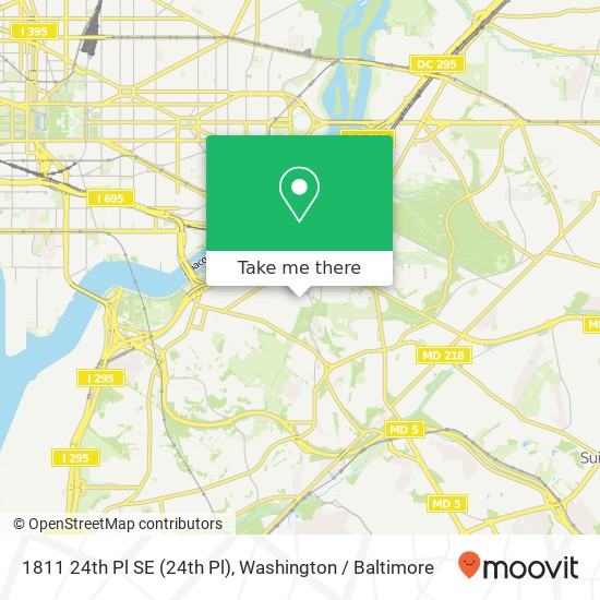 1811 24th Pl SE (24th Pl), Washington, DC 20020 map