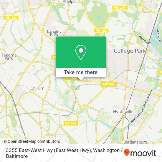 3355 East-West Hwy (East West Hwy), Hyattsville, MD 20782 map