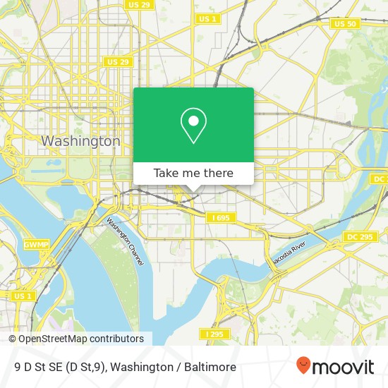 Mapa de 9 D St SE (D St,9), Washington, DC 20003