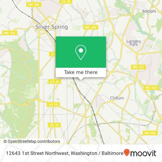 12643 1st Street Northwest, 12643 1st St NW, Washington, DC 20012, USA map