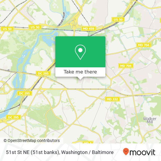 Mapa de 51st St NE (51st banks), Washington, DC 20019