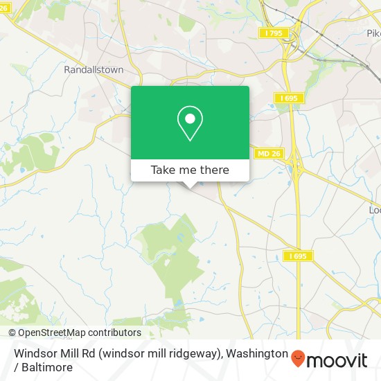 Mapa de Windsor Mill Rd (windsor mill ridgeway), Windsor Mill, MD 21244