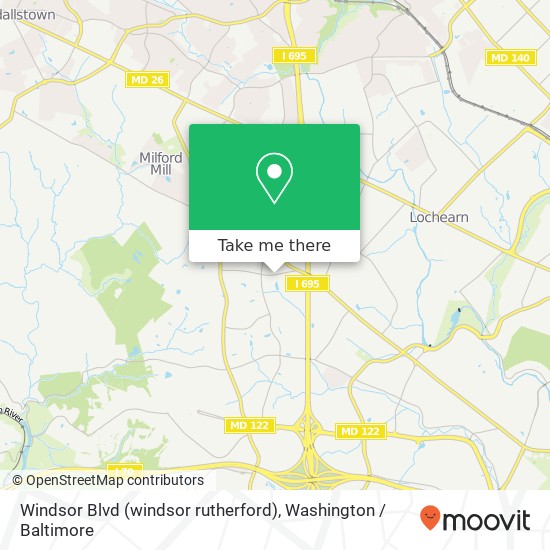 Mapa de Windsor Blvd (windsor rutherford), Windsor Mill (WINDSOR MILL), MD 21244