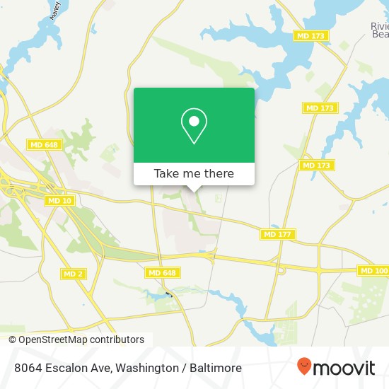 Mapa de 8064 Escalon Ave, Pasadena, MD 21122