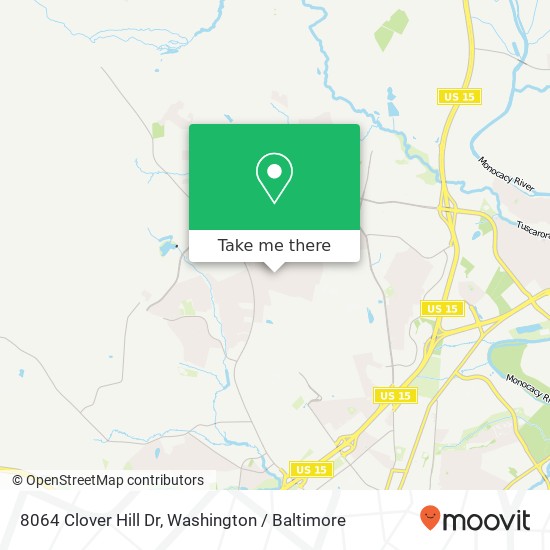 Mapa de 8064 Clover Hill Dr, Frederick, MD 21702