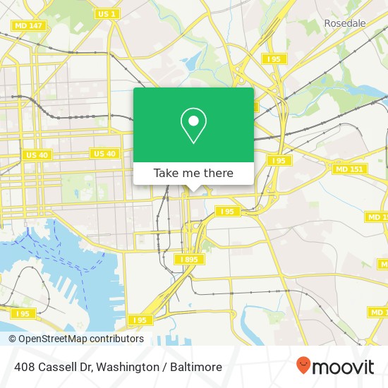 Mapa de 408 Cassell Dr, Baltimore, MD 21224