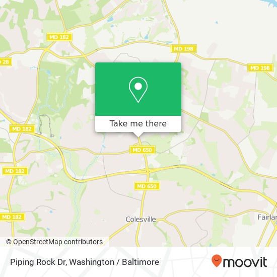 Piping Rock Dr, Silver Spring, MD 20905 map